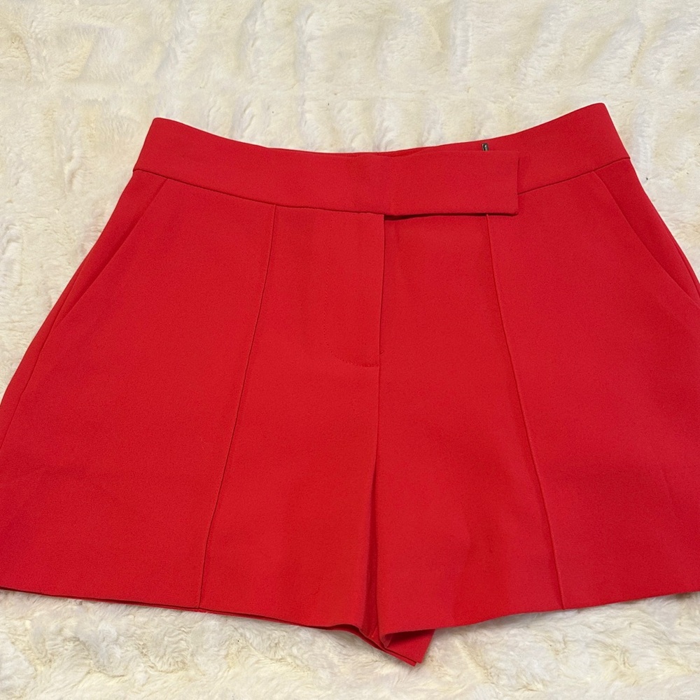 Alice + Olivia High Waist Red Shorts
